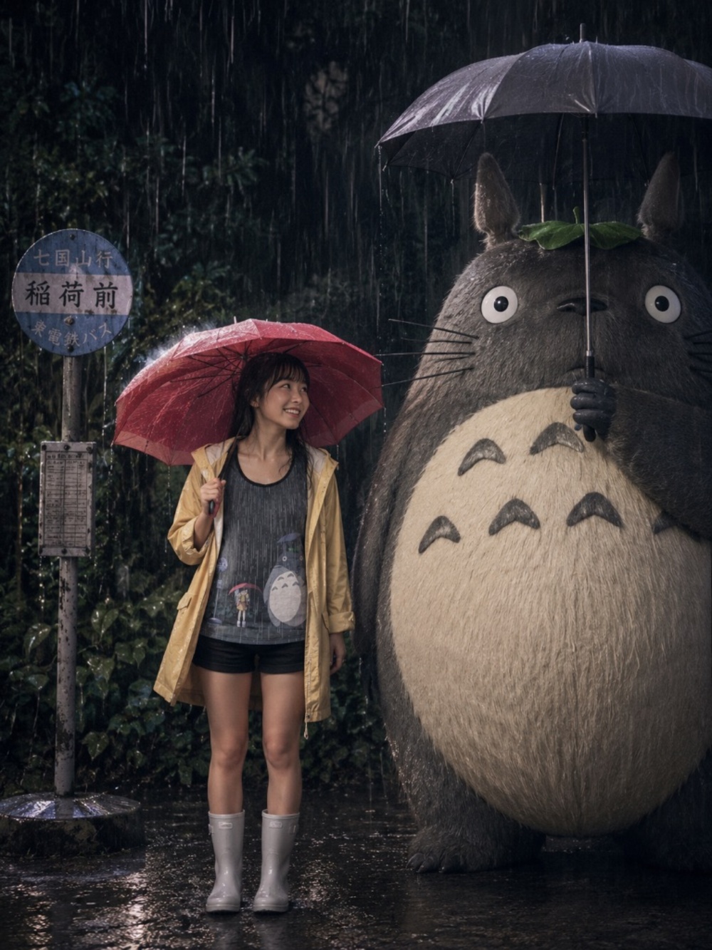 Studio Ghibli My Neighbor Totoro Rain Scene Tank Top – Size Large ☔️